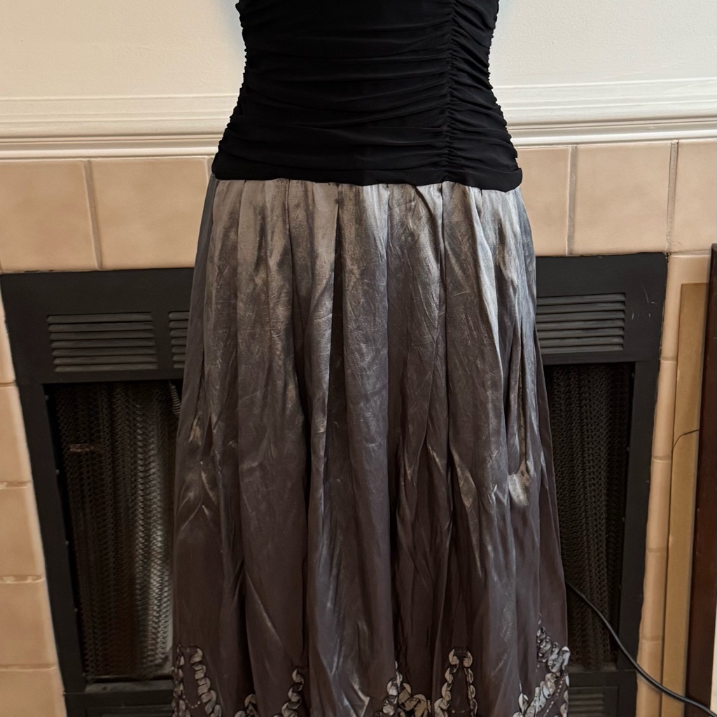 Ignite Evenings Black And Gray Party Dress